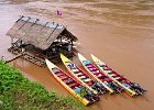 Thailand, Laos Aug02 123  Speedbåde ved Mekong floden Laos